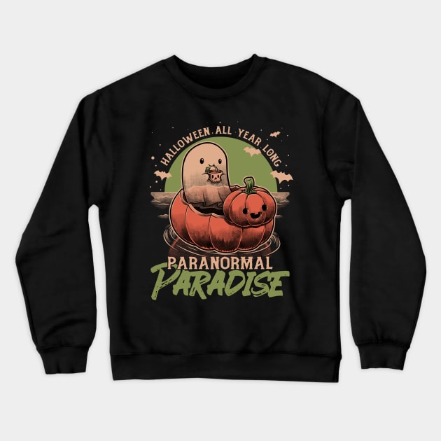 Halloween Paradise Cute Ghost - Vacation Funny Crewneck Sweatshirt by Studio Mootant